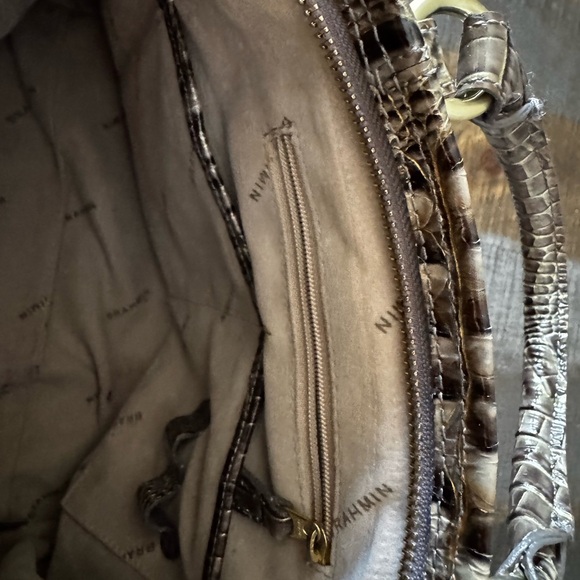 Brahmin Crossbody with Handles Crocodile Pattern Brown Green - Picture 6 of 11